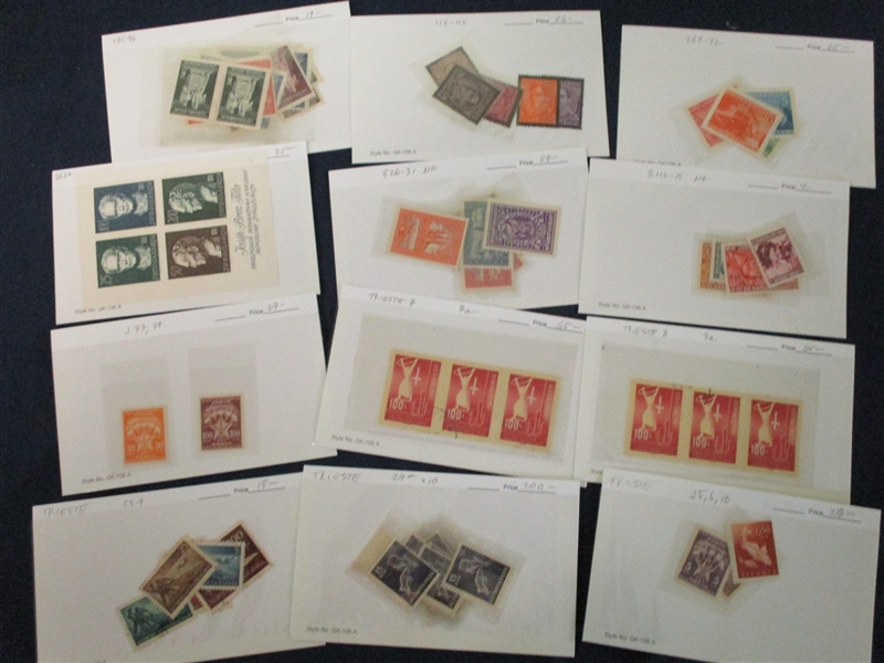 Yugoslavia and Areas on Stockpages and Dealer Cards (Est $200-250)