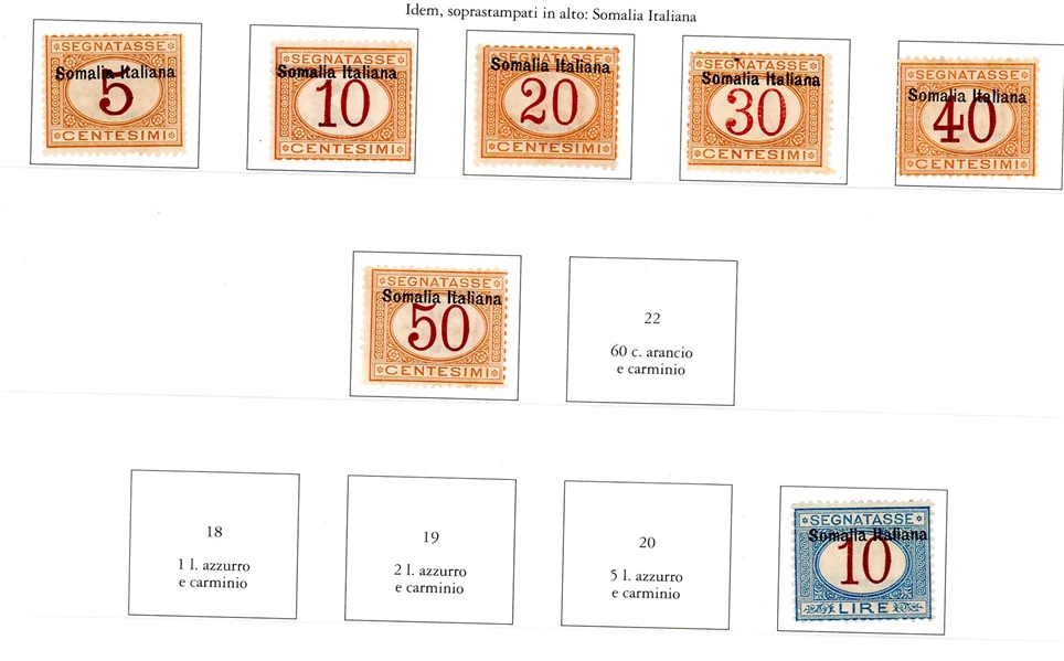Italian Somalia Unused Collection on Stock Pages (Est $400-500)