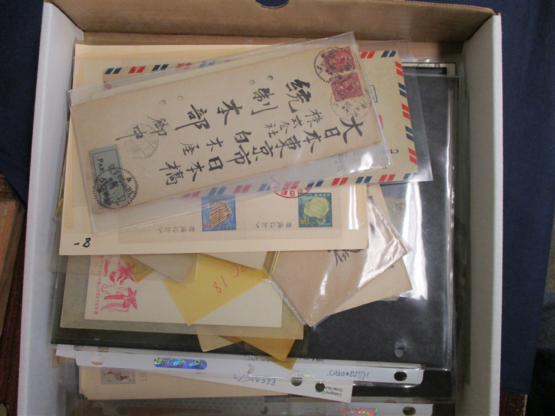Asia Stamps and covers in a Pizza Box (Est $350-500)