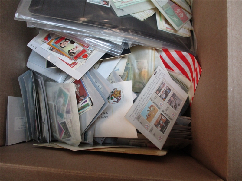 Large Box 3/4 Filled with 1000's of Stamps (Est $400-600)