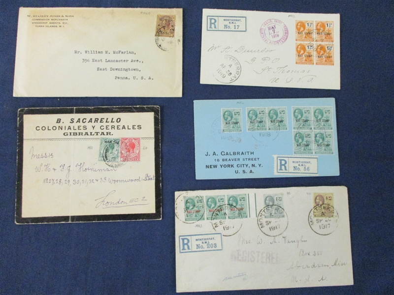 British Commonwealth Cover Lot, All War Tax Frankings (Est $150-200)