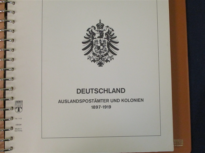 German Occupation/Colonies Unused Collection in Lindner Album (Est $500-600)