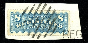 Canada Scott F3 Registration Stamp Used on Piece, VF centering (SCV $350)
