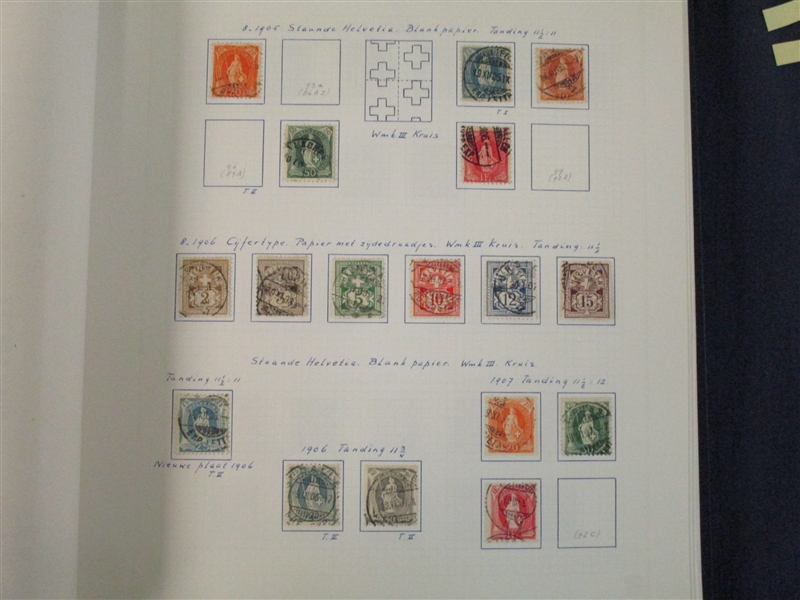 Switzerland Mostly Used Collection, 1862-2001 (Est $350-450)