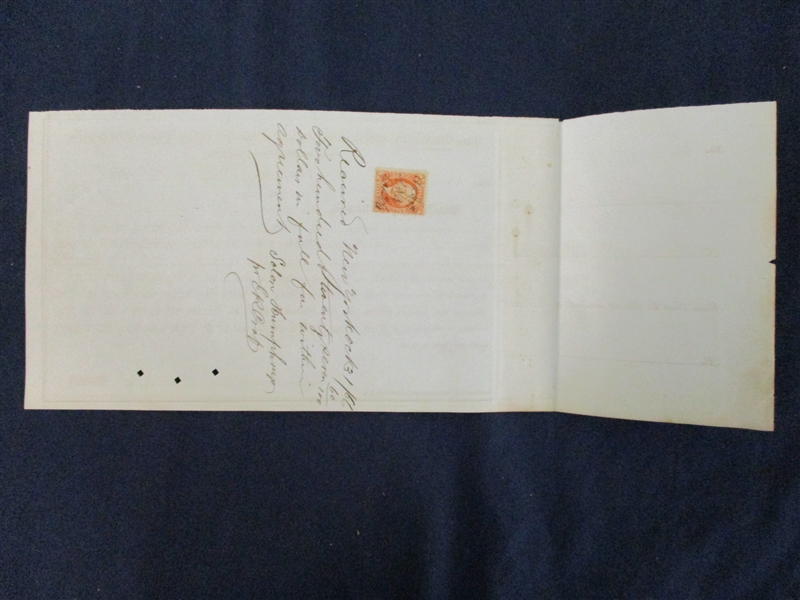 USA Scott RN-P5 Revenue on 1866 Receipt/Document (Est $90-120)