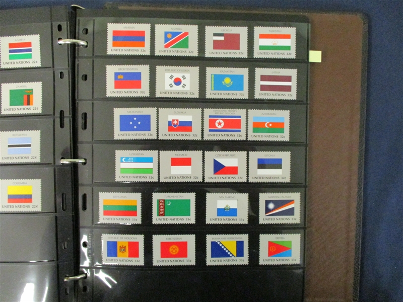 United Nations Collection on Stock Pages White Ace Binder (Est $75-100)