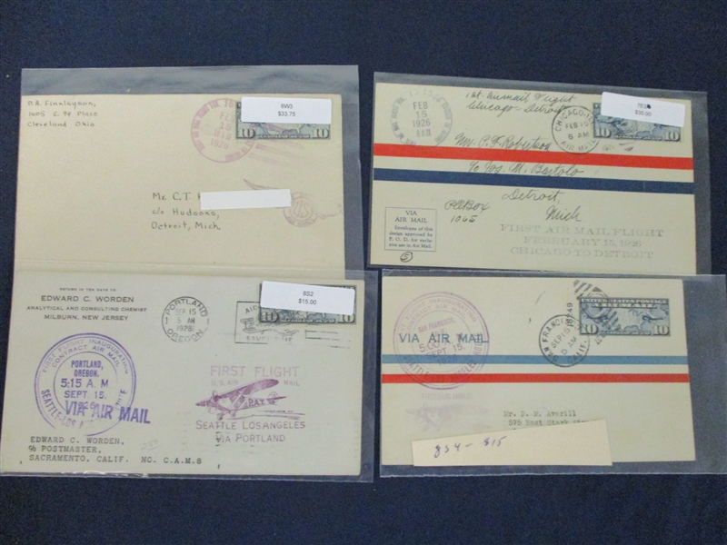 USA Small Group of Flight Covers, All 1920's (Est $200-250)