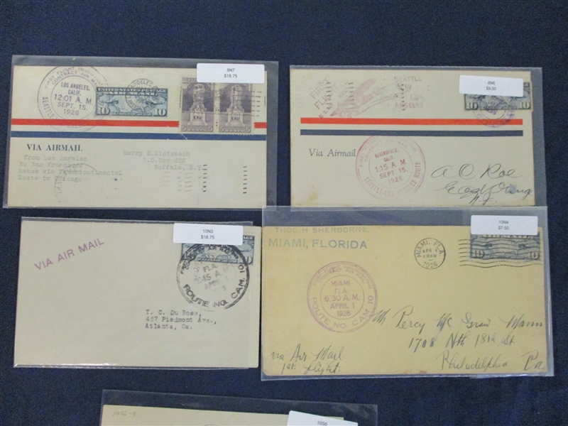 USA Small Group of Flight Covers, All 1920's (Est $200-250)