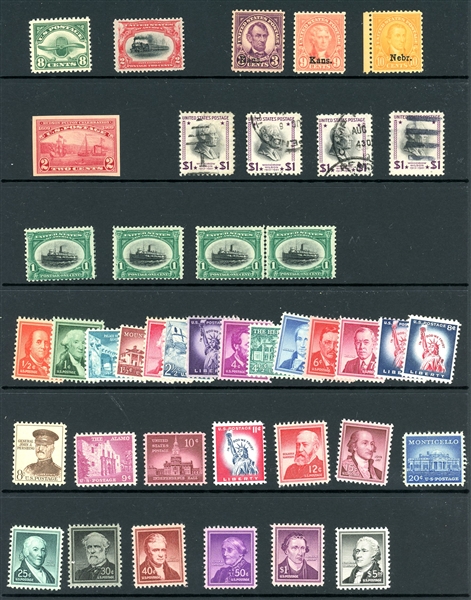 Large Group of Mid-Range Well-Centered Mostly Mint Stamps (Est $400-500)