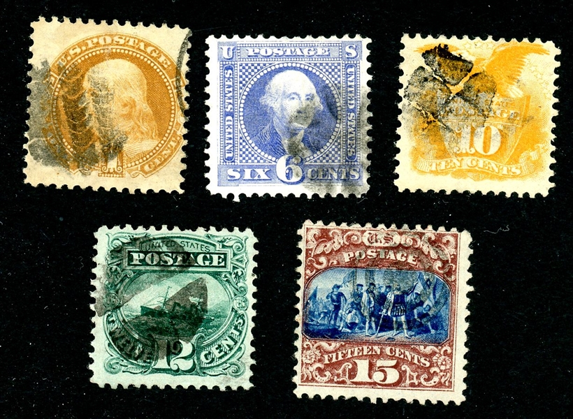 USA Scott 112//119 Used, 5 Different 1869 Pictorials (SCV $795)