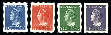 Netherlands Scott 278-281 MH Complete Set, 1946 Wilhelmina (SCV $200)