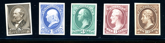USA Scott 205P4-209P4 1881-2 Issue Complete Set of 5 Plate Proofs (SCV $140)
