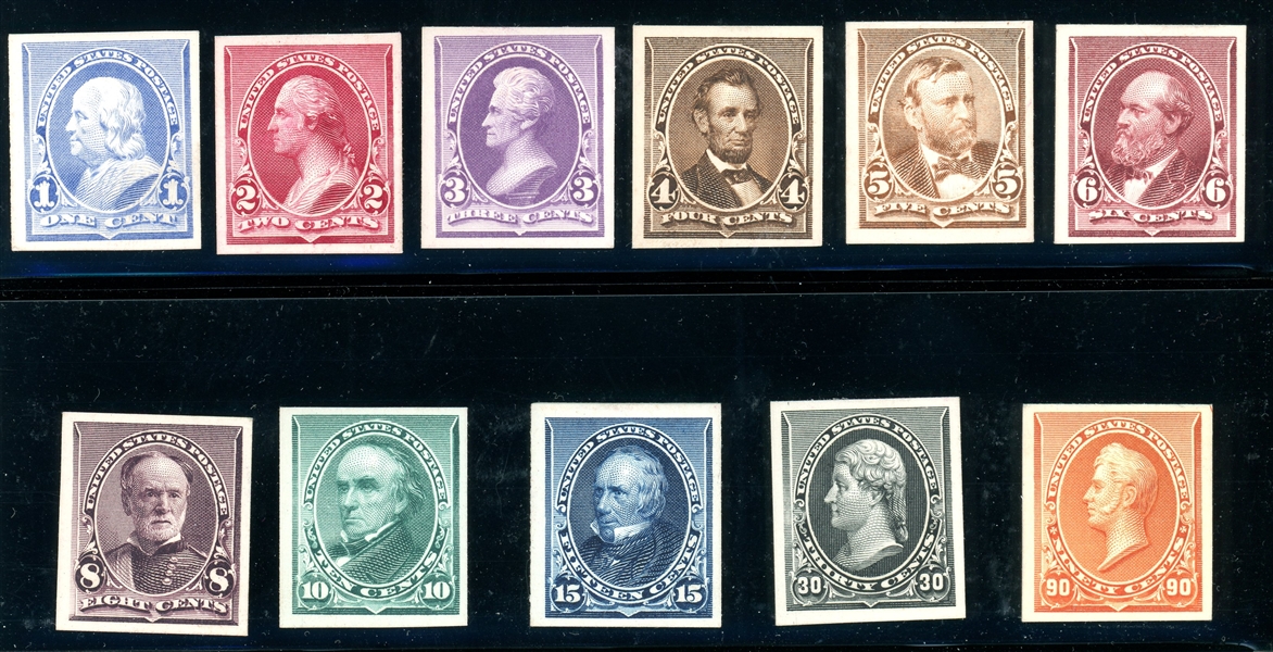 USA Scott 219P4-229P4 Complete Set of Plate Proofs on Card (SCV $630)