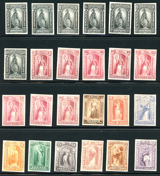 USA Scott PR9P4-PR32P4, PR81P4 Newspaper Plate Proofs on Card (SCV $328)