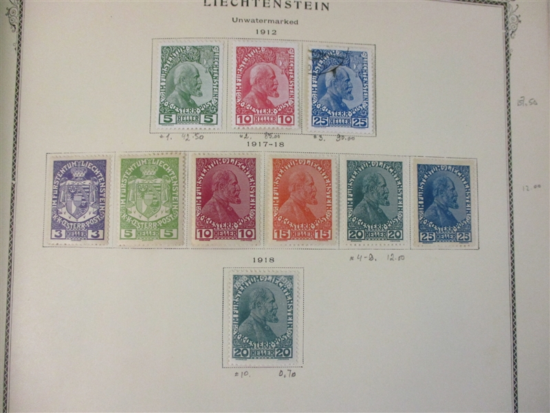 Liechtenstein/Luxembourg Collection in Scott Specialty (Est $750-1000)