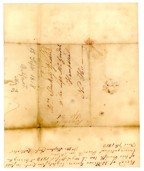 Maine, 1818 Bucksport District of Maine Folded Letter (Est $200-300)