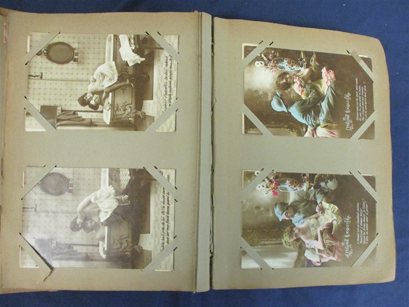 French Romantic Cards in Old Album, All in Series, 188 Different (Est $300-400)