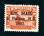 Newfoundland Scott C3b MNH F-VF, 1921 Halifax Overprint Airmail (SCV $160+)