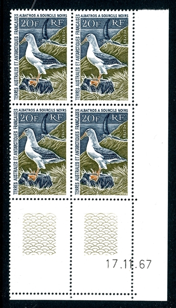 French Southern Antarctic Territories Scott 28 MNH Block of 4 (SCV $1120)