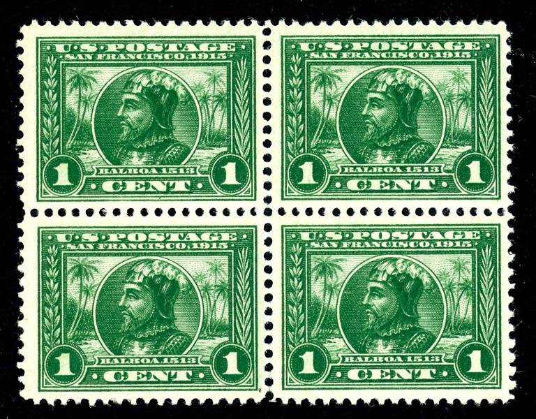 USA Scott 397 MNH VF Block of 4, 1913 1c Pan-Pacific  (SCV $140)