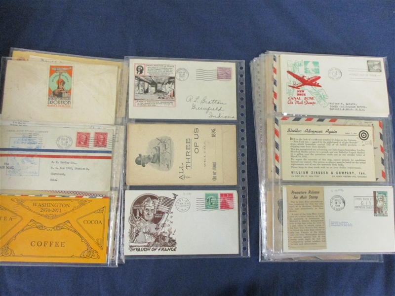 US Postal History Lot, About 500 Covers/Cards (Est $350-450)