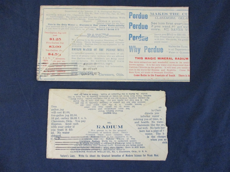 Radium Topical All-Over Advertising Covers, 1910 (Est $60-75)