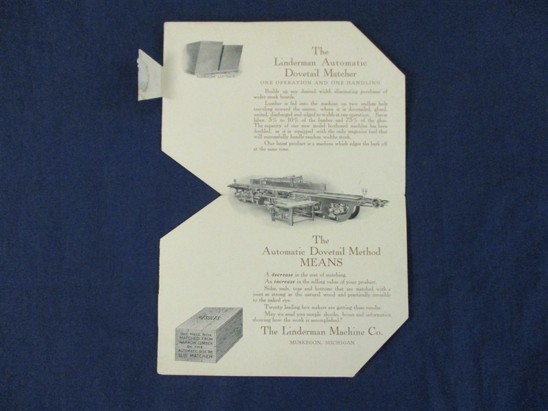 Rare 1909 Muskegon Die Cut Advertising Bi-Fold Card (Est $50-75)