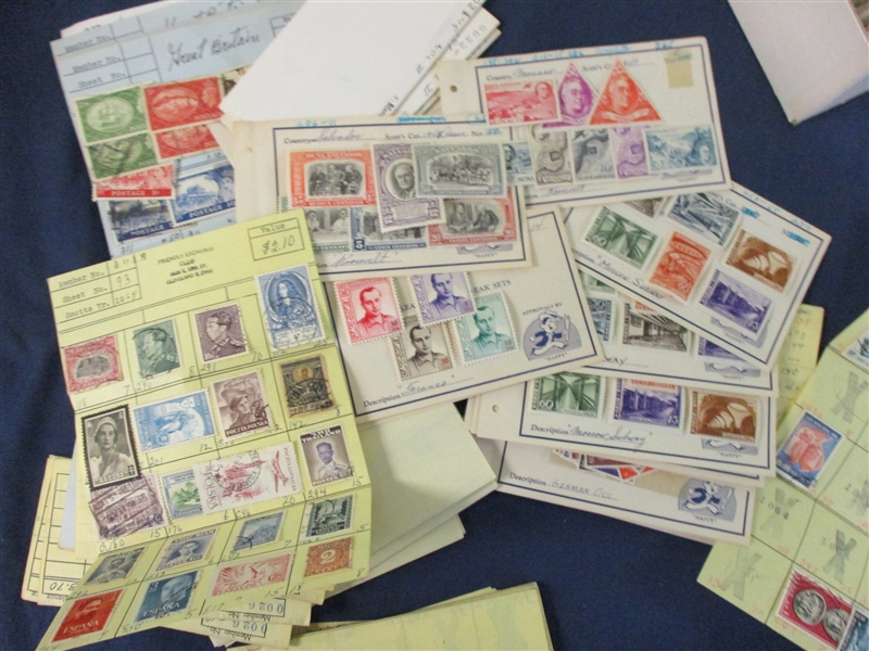 Vintage Approval Pages - 1000s of Stamps (Est $200-300)