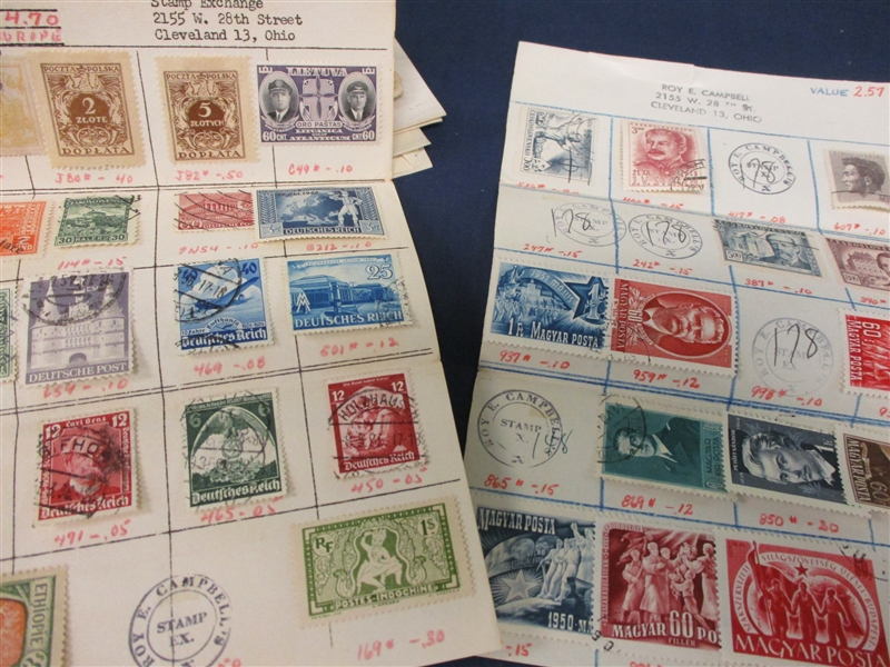 Vintage Approval Pages - 1000s of Stamps (Est $200-300)