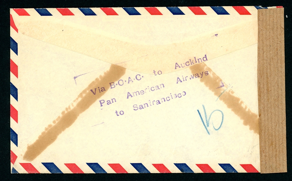 Bahrain Censored Airmail Cover to USA, 1941 (Est $350-450)