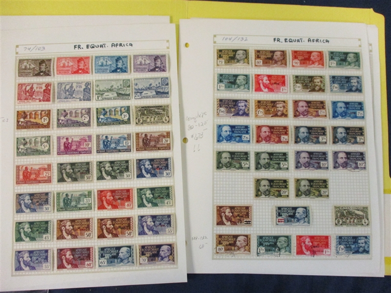 French Equatorial Africa Unused Collection, 1937-58 (SCV $2300)
