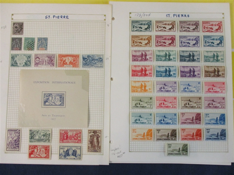 St Pierre et Miquelon Unused Collection, 1931-72 (SCV $1875)