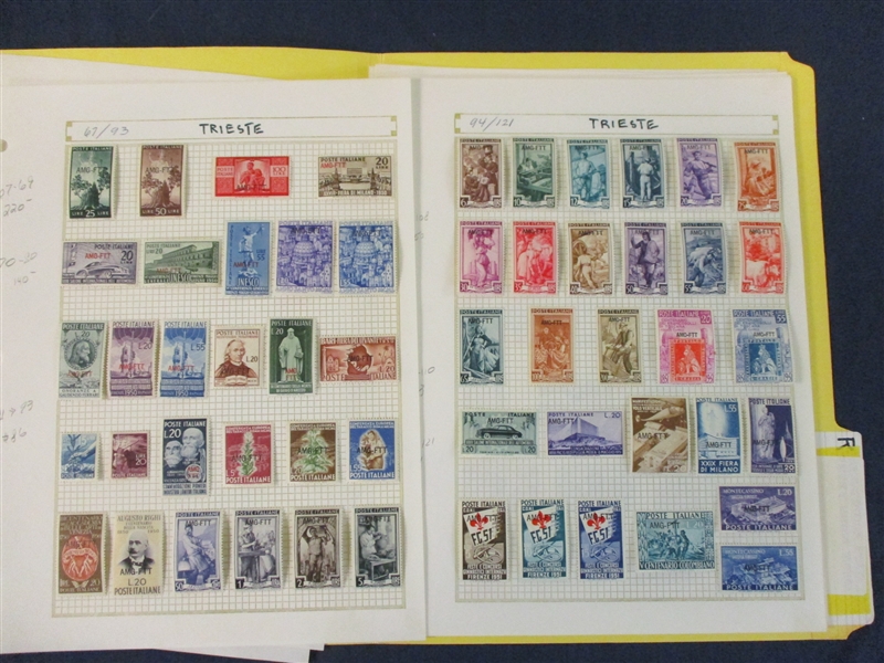 Italy Trieste Mostly Unused Collection, 1947-1954 (SCV $3000)