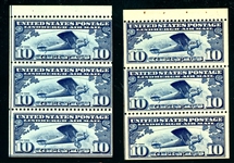 USA Scott C10a Mint, 2 Different Position Pieces, Lindbergh Pane (SCV $185)