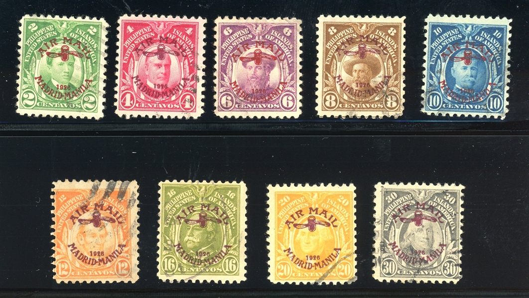 Philippines Early Used Airmails, Scott C1//C11 (SCV $790)