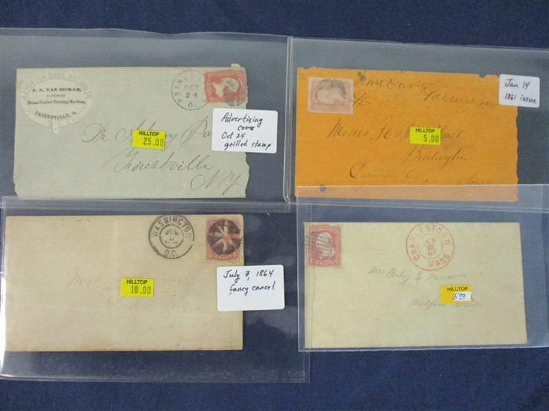 Group of 16 Covers, 1860's with 3c Issue (Est $90-120)