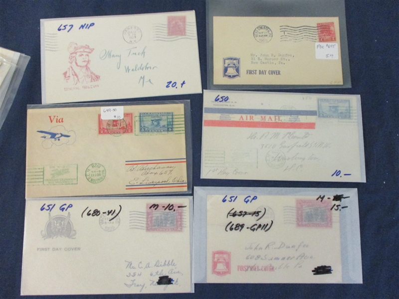Commemorative First Day Covers, 1920's (Est $200-300) 