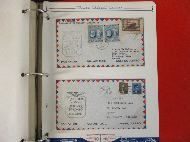 Canada First Flight Cover Collection, 1928-1949  (Est $120-200)