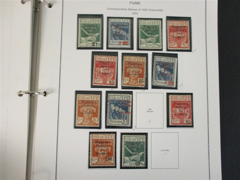 Fiume Advanced Unused/Used Collection, 1918-1924  (Est $1000-1500)