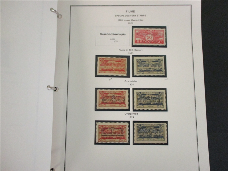 Fiume Advanced Unused/Used Collection, 1918-1924  (Est $1000-1500)