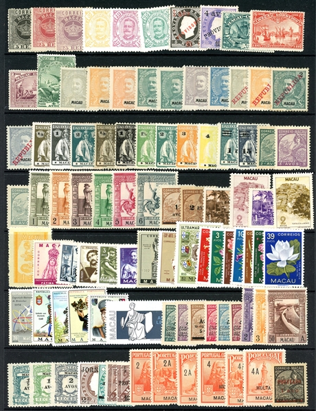 Macao Accumulation, Mostly Unused, On Stock Sheet (Est $150-250)