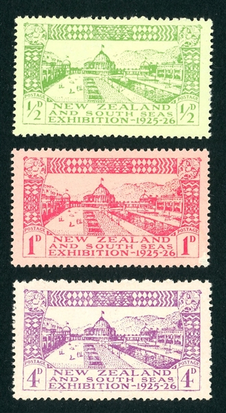 New Zealand Scott 179-181 MNH Complete Set, 1925 Dunedin Expo (SCV $115)