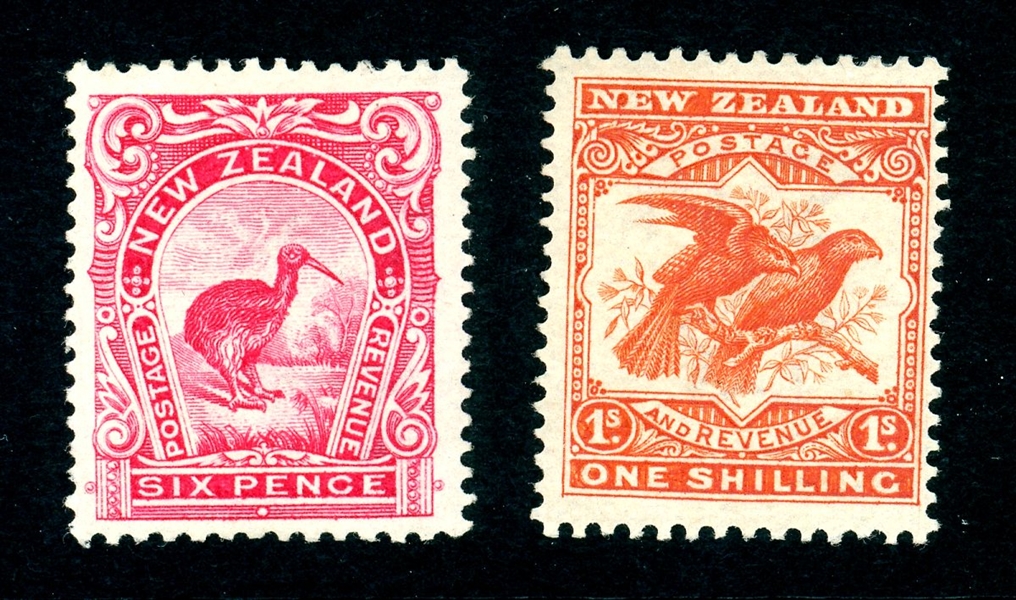New Zealand Scott 127-128 MH, 1907 Smaller Design (SCV $320)