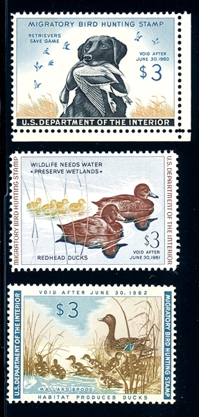 USA Scott RW26-R28 MNH F-VF, 1959-1961 Ducks (SCV $320)