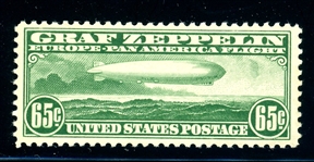 USA Scott C13 MVVLH, F-VF,  65c Graf Zeppelin (SCV $180)