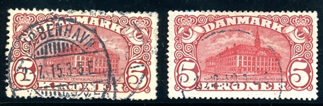 Denmark Scott 82, 135 Used, Both Watermarks (SCV $350)