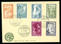 Greece Scott 539-544 Complete Set on First Day Cover, 1951 Industrialization (SCV $227)