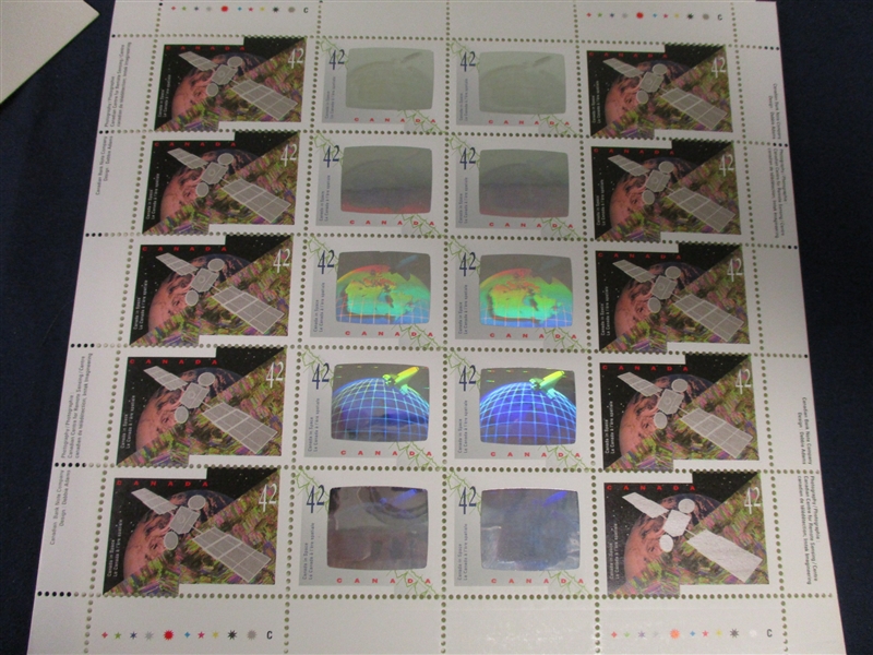 Canada Scott 1441-1442 Sheetlets with Hologram Varieties (Est $150-200)