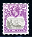 St. Helena SG 105a MLH, Broken Mainmast Variety (SG £200)