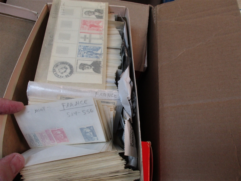 Large Box Holding Shoeboxes Filled with Stamps (Est $90-120)